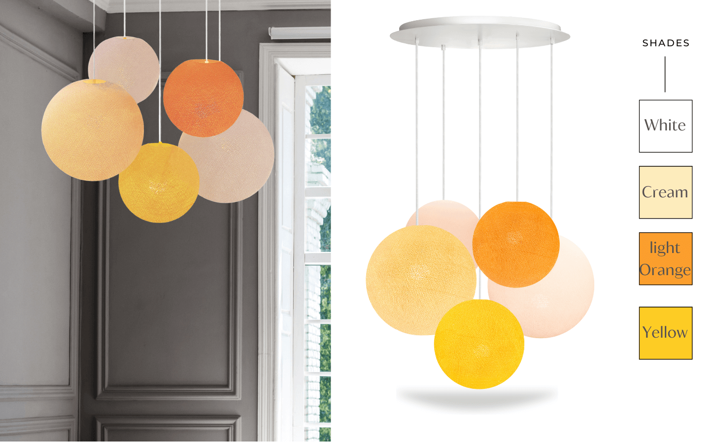 5-light Pendant Lamp 'Sunrise' - Colors